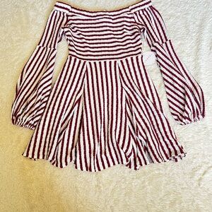 Striped Off-Shoulder Dress